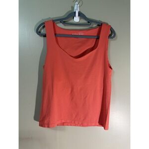 Bagatelle‎ Womens Coral Orange Scoop Neck Sleeveless Tank Top L/XL Stretch 83250